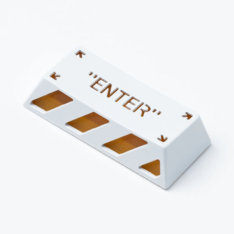Spacebar/ESC/Enter Key Aluminum Alloy Artisan Keycap - Key:Enter Key (2.25u) - Colorways:White