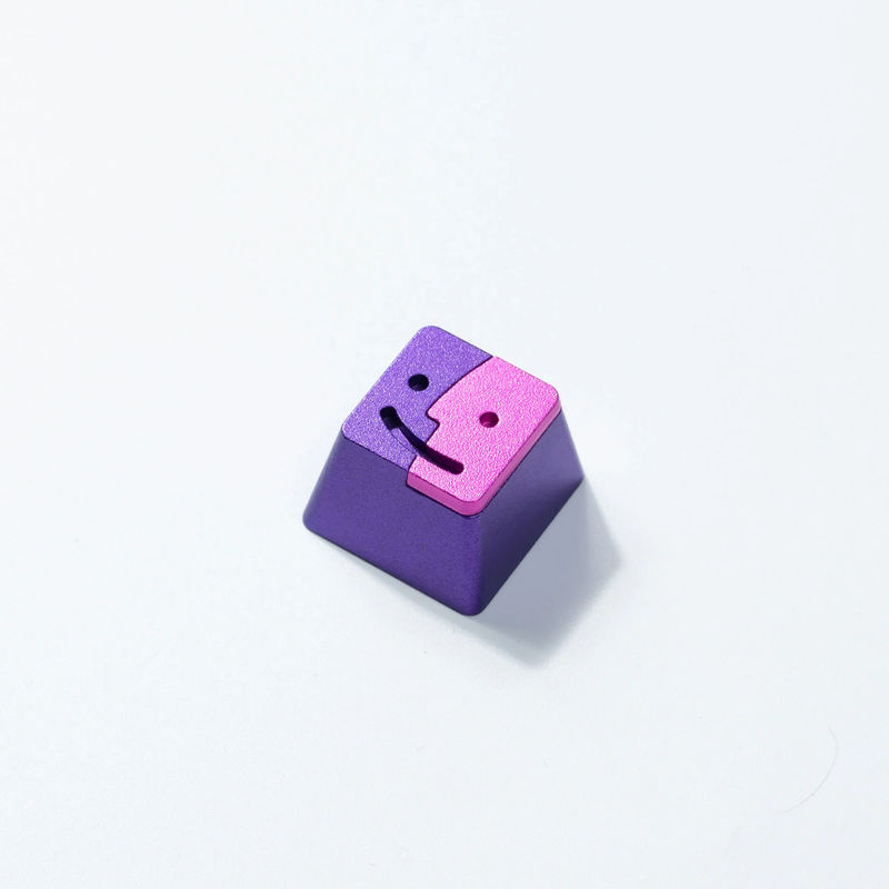 Smile Aluminum Alloy Artisan Keycap - Size:1u - Colorways:Purple
