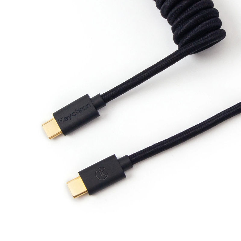 Keychron Coiled Aviator Cable - Color:Black - Connector:Straight