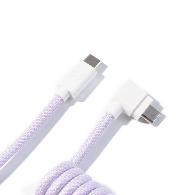 Keychron Coiled Aviator Cable - Color:Light Purple - Connector:Angled