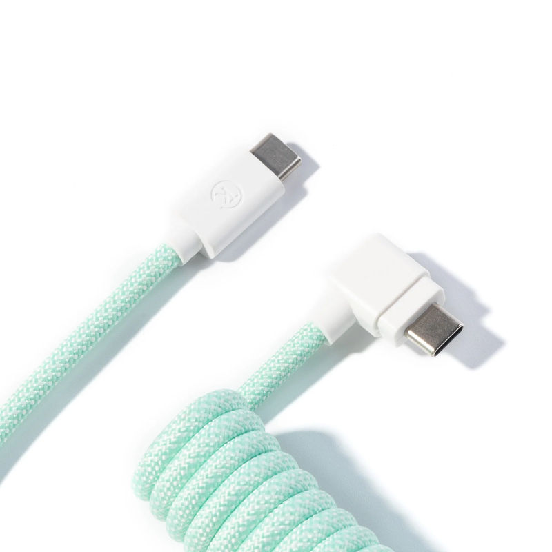 Keychron Coiled Aviator Cable - Color:Mint - Connector:Angled