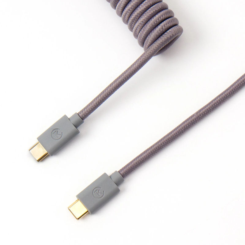 Keychron Coiled Aviator Cable - Color:Grey - Connector:Straight
