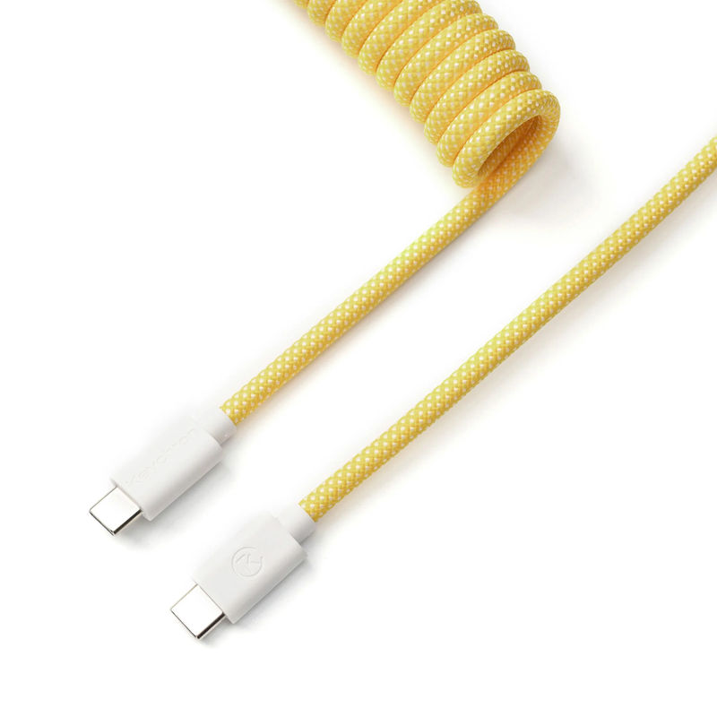 Keychron Coiled Aviator Cable - Color:Yellow - Connector:Straight
