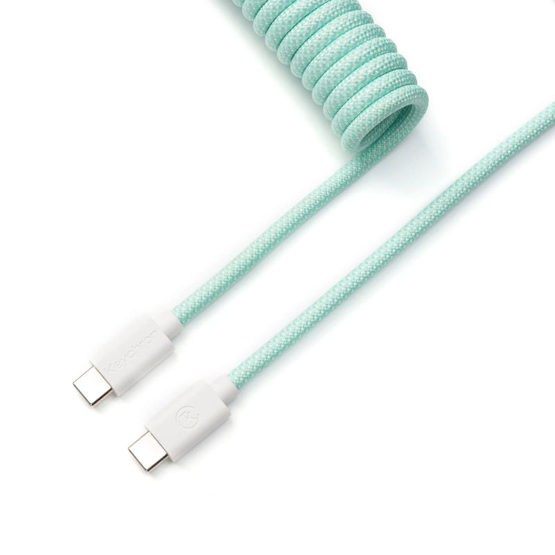 Keychron Coiled Aviator Cable - Color:Mint - Connector:Straight