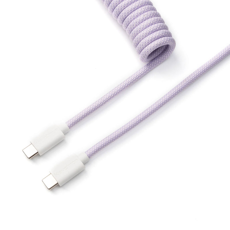 Keychron Coiled Aviator Cable - Color:Light Purple - Connector:Straight