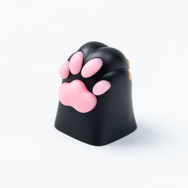 Silicone Kitty Paw Aluminum Alloy Artisan Keycap - Size:1u - Colorways:Black