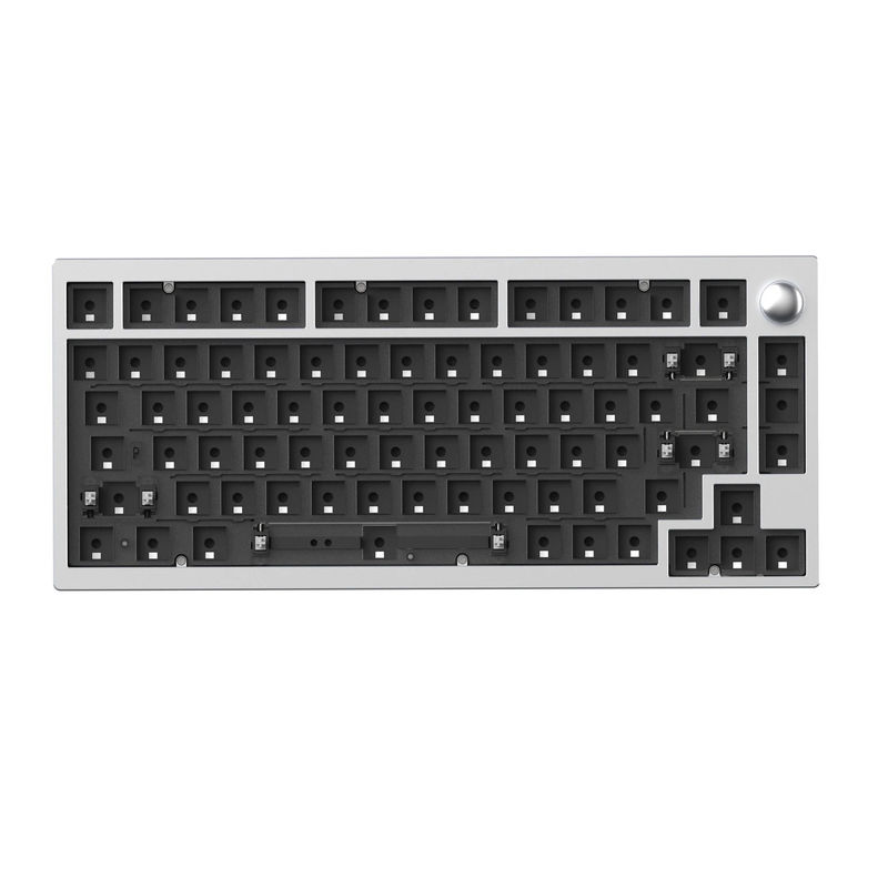 Lemokey P1 QMK/VIA Custom Gaming Keyboard - Type:Barebone Knob - Color:Space Silver - Switches:Barebone