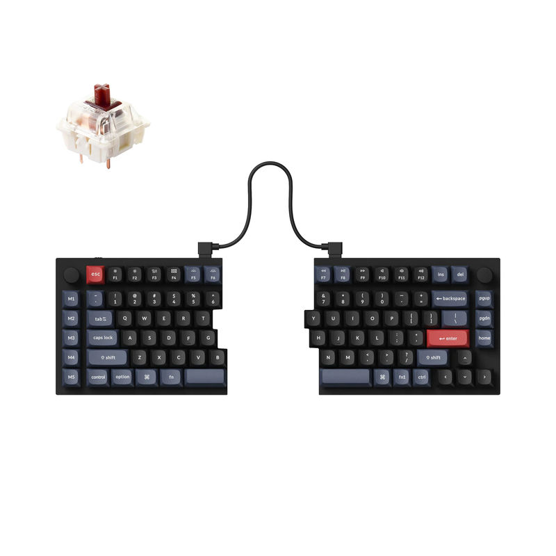 Keychron Q11 QMK Custom Mechanical Keyboard - Type:Fully Assembled Knob - Color:Carbon Black - B - Switches:Gateron G Pro Brown
