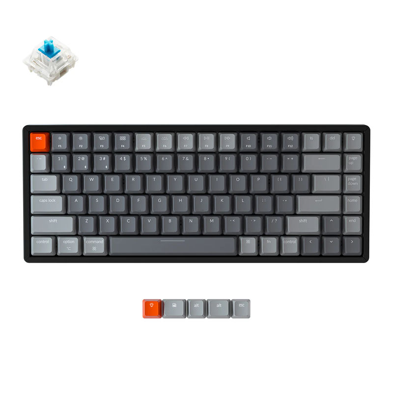Keychron K2 Wireless Mechanical Keyboard (Version 2) - Version:RGB Backlight Aluminum Frame - Switch Option:Gateron G Pro Blue