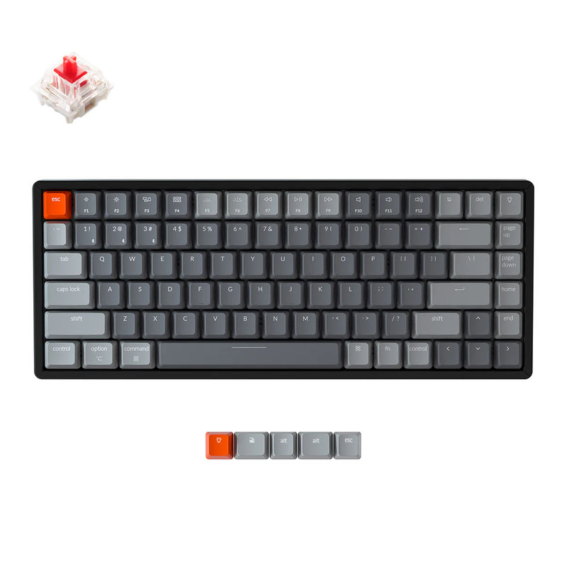 Keychron K2 Wireless Mechanical Keyboard (Version 2) - Version:RGB Backlight Aluminum Frame - Switch Option:Gateron G Pro Red