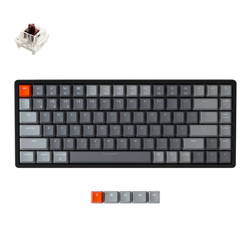 Keychron K2 Wireless Mechanical Keyboard (Version 2) - Version:RGB Backlight Aluminum Frame - Switch Option:Gateron G Pro Brown