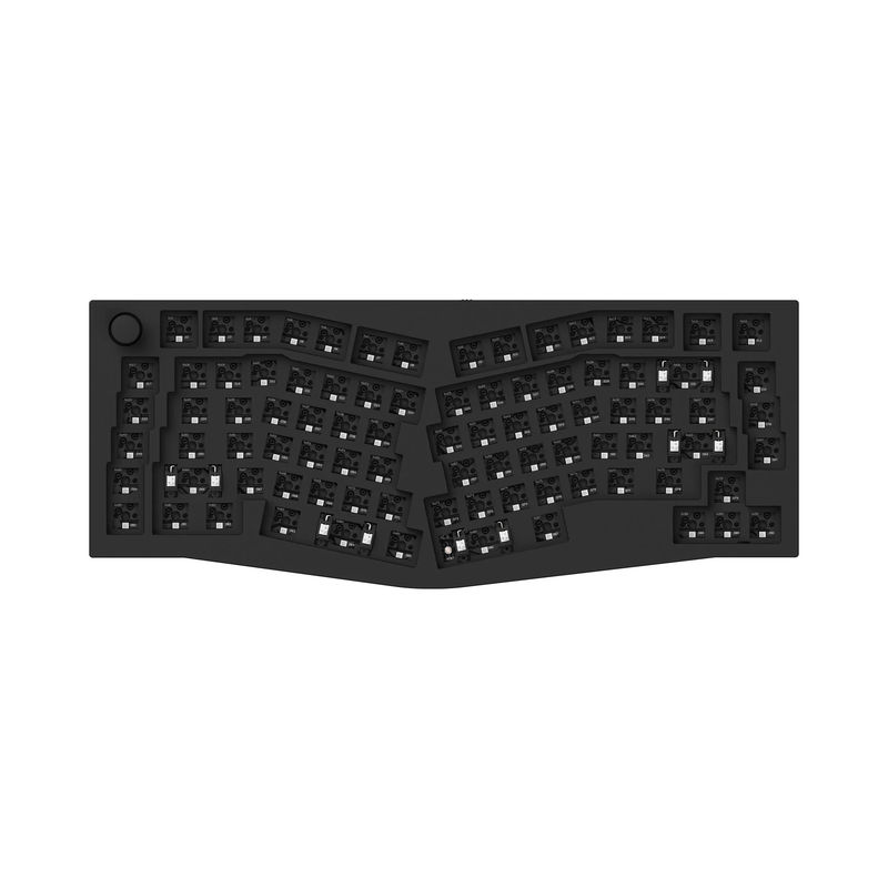 Keychron Q10 (Alice Layout) QMK Custom Mechanical Keyboard - Type:Barebone Knob - Color:Carbon Black - Switches:Barebone