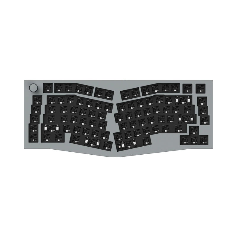 Keychron Q10 (Alice Layout) QMK Custom Mechanical Keyboard - Type:Barebone Knob - Color:Silver Grey - Switches:Barebone