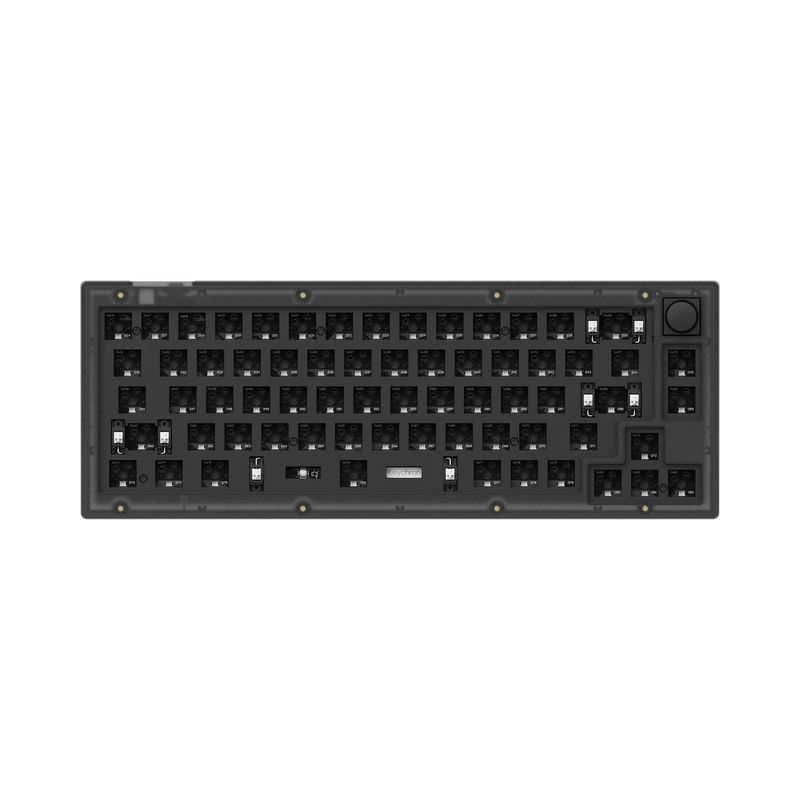 Keychron V2 QMK Custom Mechanical Keyboard - Type:Barebone Knob - Color:Frosted Black (Translucent) - Switches:Barebone
