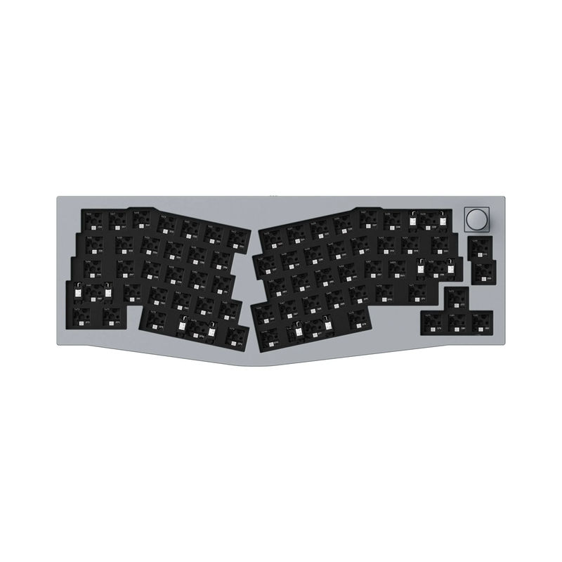 Keychron Q8 (Alice Layout) QMK Custom Mechanical Keyboard - Type:Barebone Knob - Color:Silver Grey - Switches:Barebone