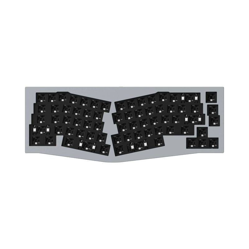 Keychron Q8 (Alice Layout) QMK Custom Mechanical Keyboard - Type:Barebone - Color:Silver Grey - Switches:Barebone