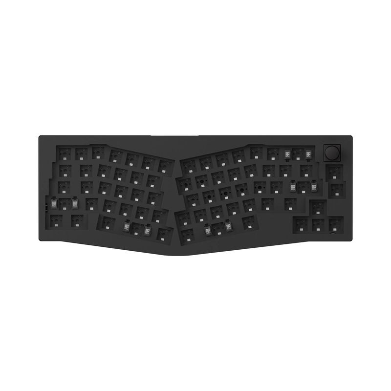 Keychron V8 Max (Alice Layout) QMK Custom Mechanical Keyboard - Type:Barebone Knob - Color:Carbon Black - Switches:Barebone