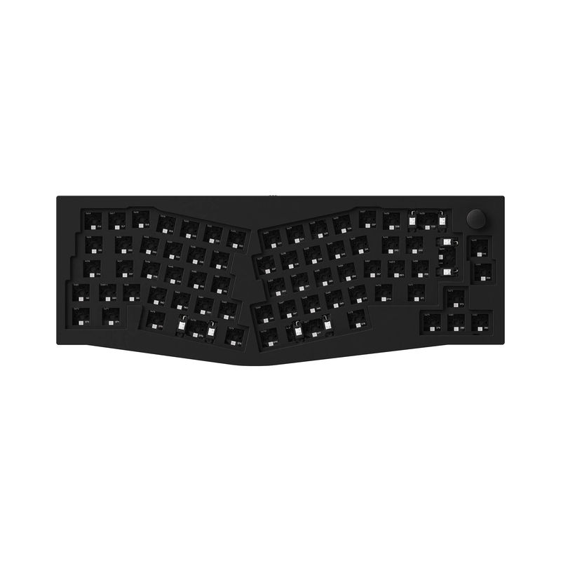 Keychron Q8 (Alice Layout) QMK Custom Mechanical Keyboard ISO Layout Collection - Type:Barebone ISO Knob - Layout Version:Barebone Knob (Carbon Black) - Switches:Barebone