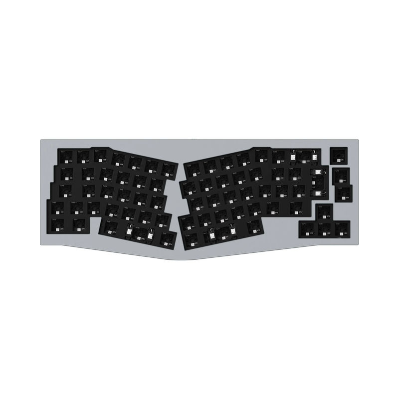 Keychron Q8 (Alice Layout) QMK Custom Mechanical Keyboard ISO Layout Collection - Type:Barebone ISO - Layout Version:Barebone (Silver Grey) - Switches:Barebone