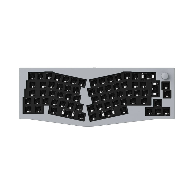 Keychron Q8 (Alice Layout) QMK Custom Mechanical Keyboard ISO Layout Collection - Type:Barebone ISO Knob - Layout Version:Barebone Knob (Silver Grey) - Switches:Barebone