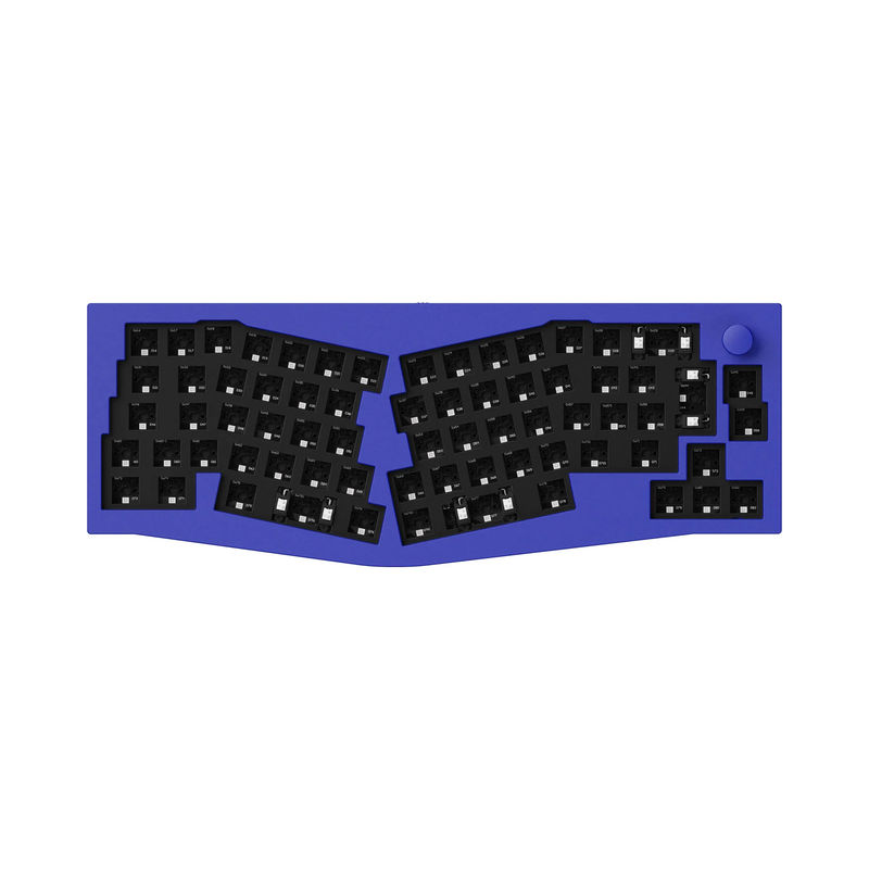 Keychron Q8 (Alice Layout) QMK Custom Mechanical Keyboard ISO Layout Collection - Type:Barebone ISO Knob - Layout Version:Barebone Knob (Navy Blue) - Switches:Barebone