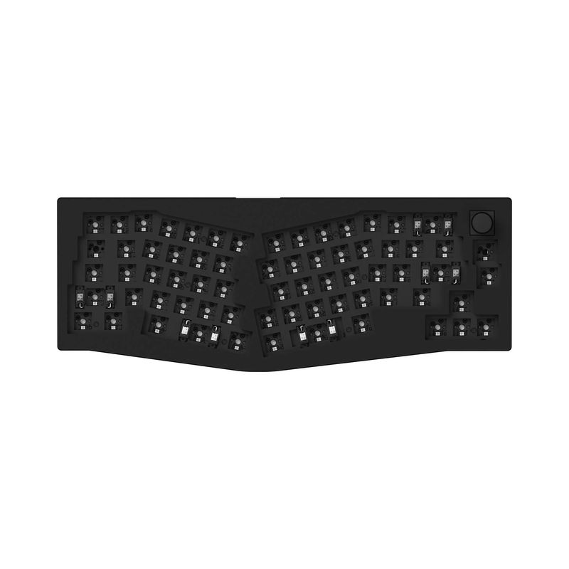 Keychron V8 (Alice Layout) QMK Custom Mechanical Keyboard - Type:Barebone Knob - Color:Carbon Black (Non-transparent) - Switches:Barebone