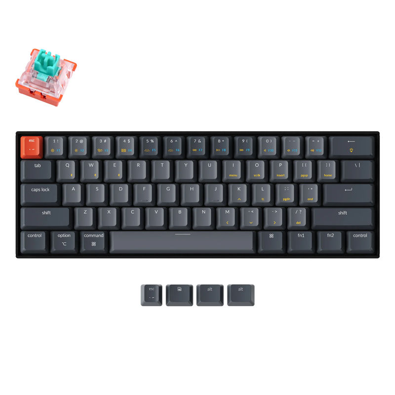 Keychron K12 Wireless Mechanical Keyboard - Version:RGB Backlight - Switch Type:Keychron Optical (Hot-swappable) - Switch Option:Mint