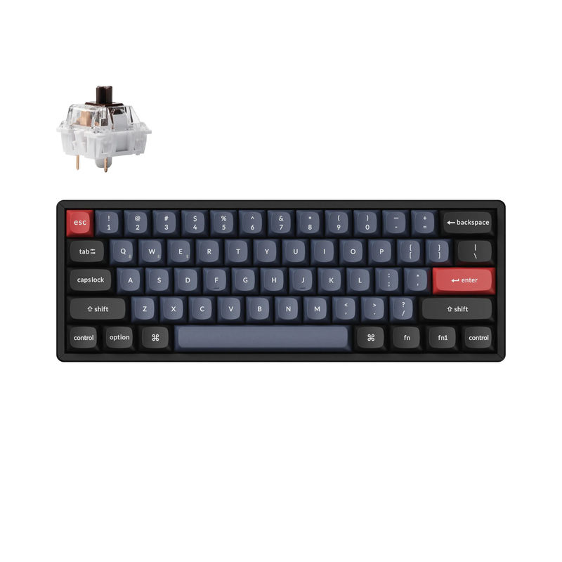 Keychron K12 Pro QMK/VIA Wireless Mechanical Keyboard - Type:Fully Assembled (Hot-Swappable) - Color:RGB Backlight Aluminum Frame - Switches:Keychron K Pro Mechanical Brown