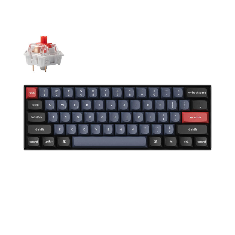 Keychron K12 Pro QMK/VIA Wireless Mechanical Keyboard - Type:Fully Assembled (Hot-Swappable) - Color:White Backlight - Switches:Keychron K Pro Mechanical Red