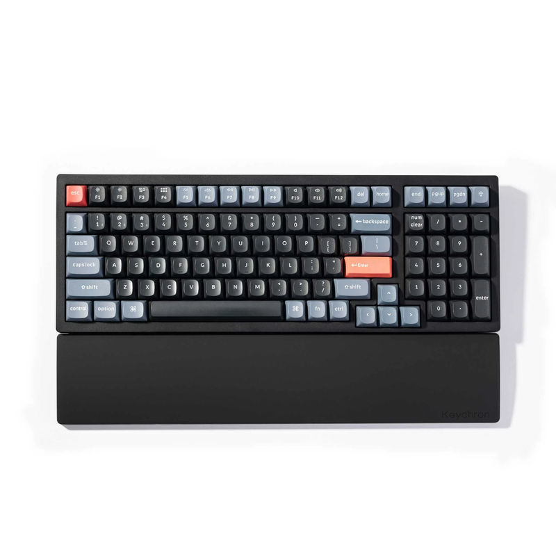 Keychron Silicone Palm Rest - Color:Black - Keyboard Profile:Normal Profile - Keyboard Version:K4 Pro / K4 Max / Q5 / V5 / V5 Max
