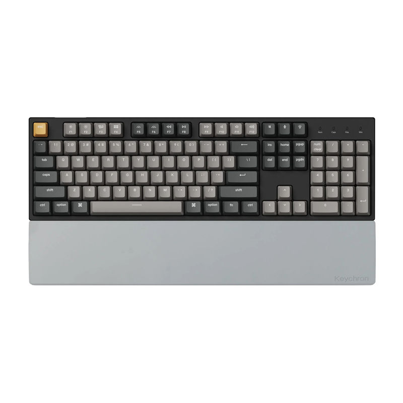 Keychron Silicone Palm Rest - Color:Gray - Keyboard Profile:Normal Profile - Keyboard Version:K10 / K10 Version 2 / C2 / C2 Pro