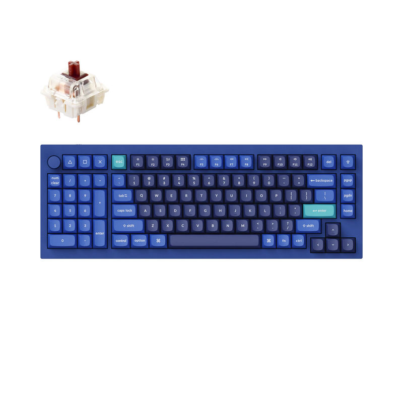 Keychron Q12 QMK Custom Mechanical Keyboard - Type:Fully Assembled Knob - Color:Navy Blue - B - Switches:Gateron G Pro Brown