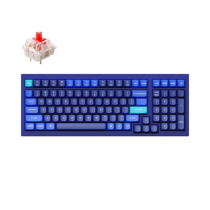 Keychron Q5 QMK Custom Mechanical Keyboard - Type:Fully Assembled - Color:Navy Blue - B - Switches:Gateron G Pro Red