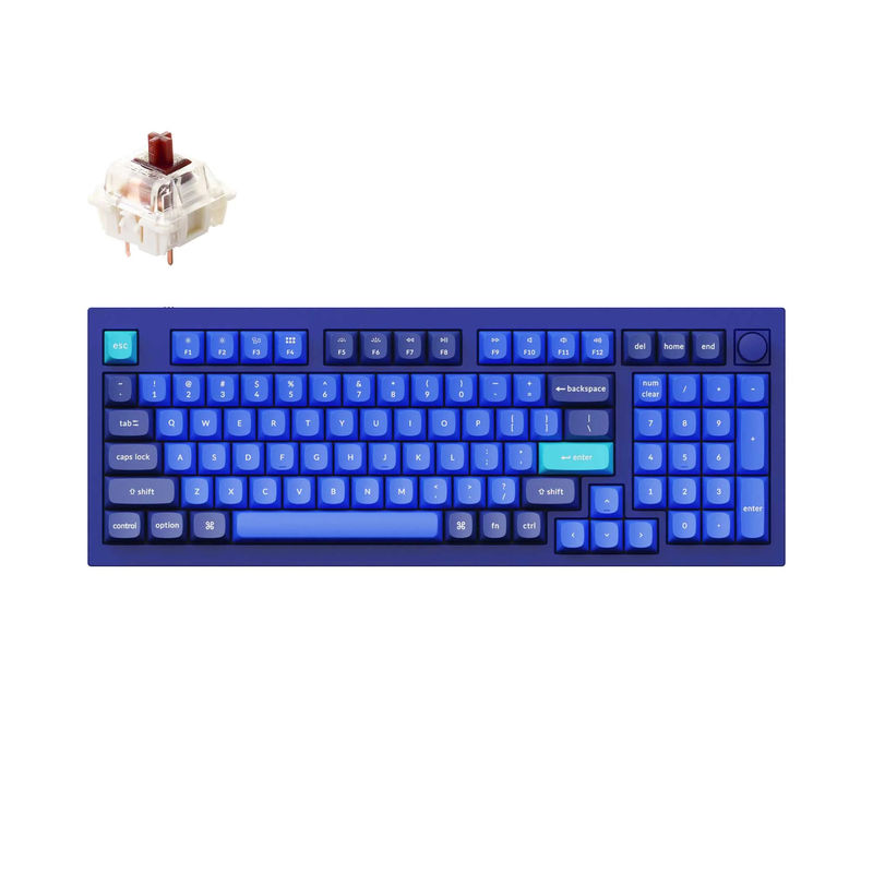 Keychron Q5 QMK Custom Mechanical Keyboard - Type:Fully Assembled Knob - Color:Navy Blue - A - Switches:Gateron G Pro Brown