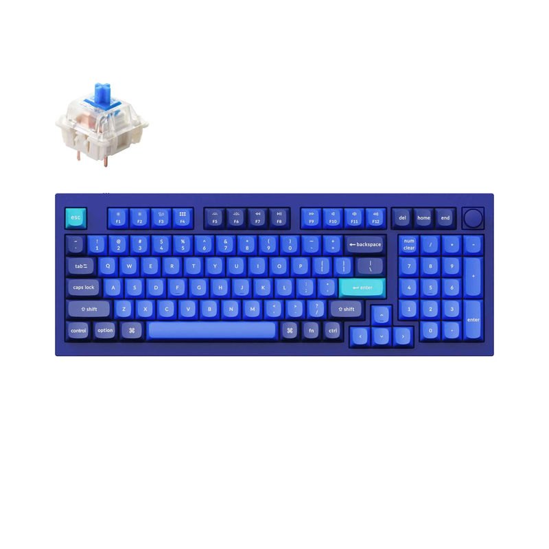 Keychron Q5 QMK Custom Mechanical Keyboard - Type:Fully Assembled Knob - Color:Navy Blue - A - Switches:Gateron G Pro Blue