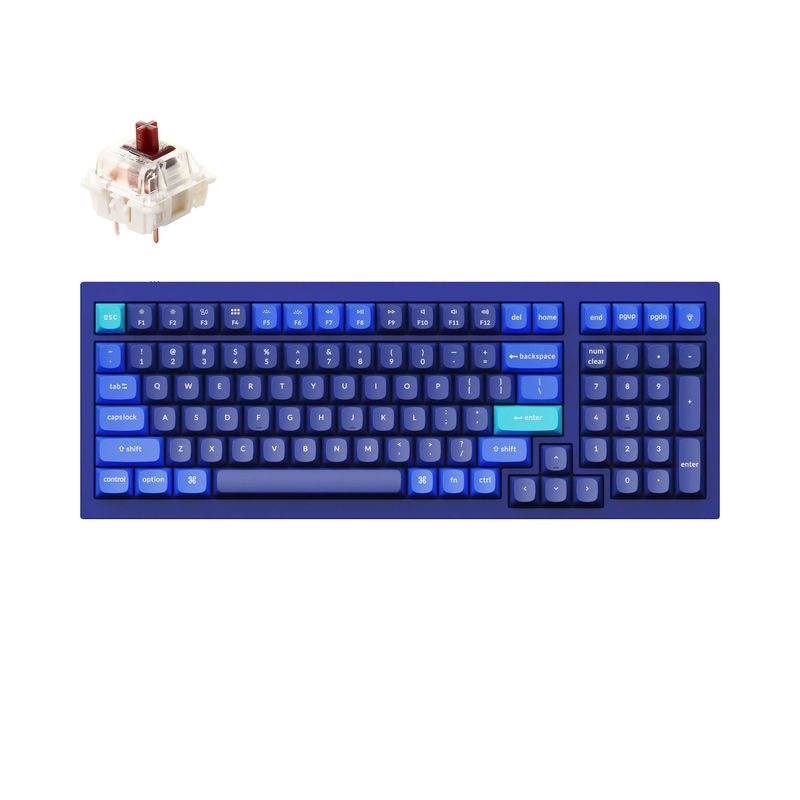 Keychron Q5 QMK Custom Mechanical Keyboard - Type:Fully Assembled - Color:Navy Blue - B - Switches:Gateron G Pro Brown