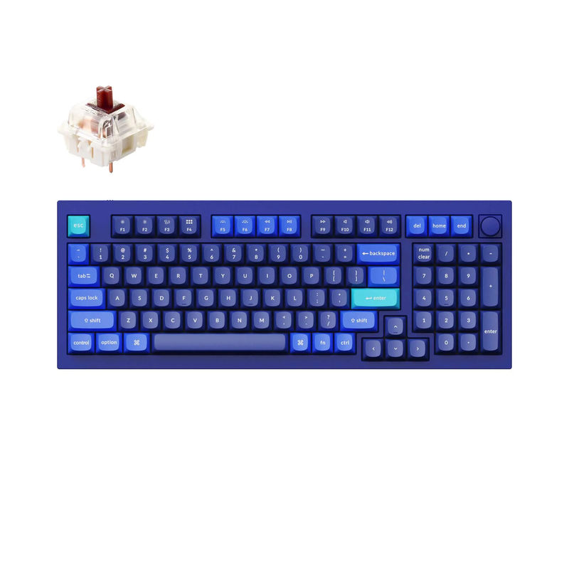 Keychron Q5 QMK Custom Mechanical Keyboard - Type:Fully Assembled Knob - Color:Navy Blue - B - Switches:Gateron G Pro Brown