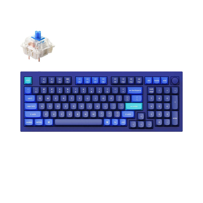 Keychron Q5 QMK Custom Mechanical Keyboard - Type:Fully Assembled Knob - Color:Navy Blue - B - Switches:Gateron G Pro Blue