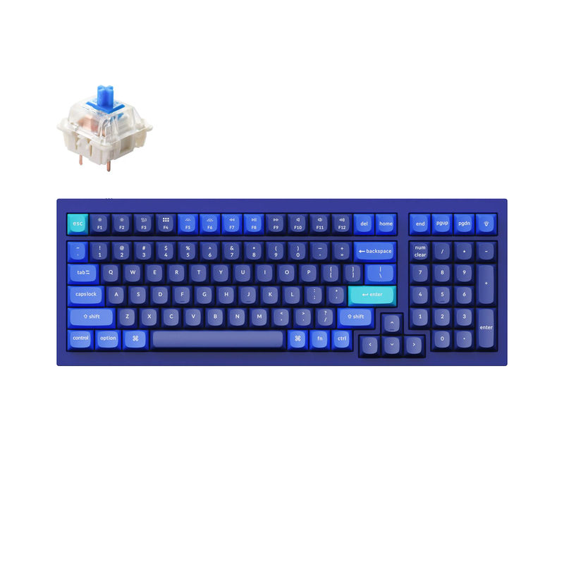 Keychron Q5 QMK Custom Mechanical Keyboard - Type:Fully Assembled - Color:Navy Blue - B - Switches:Gateron G Pro Blue