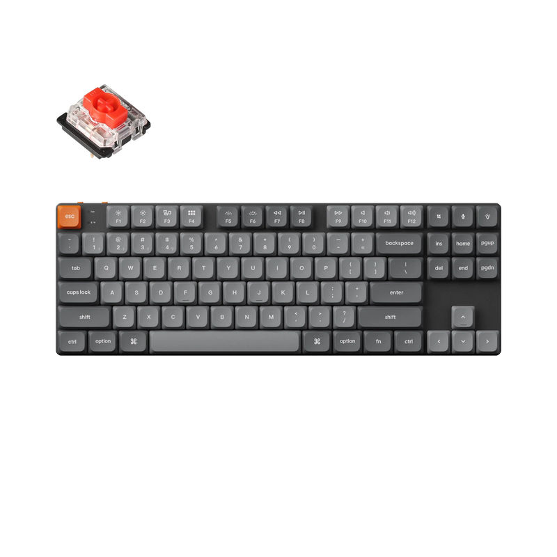 Keychron K1 Max QMK/VIA Wireless Custom Mechanical Keyboard - Version:RGB Backlight - Switch Type:Low Profile Gateron Mechanical - Switch Option:Red