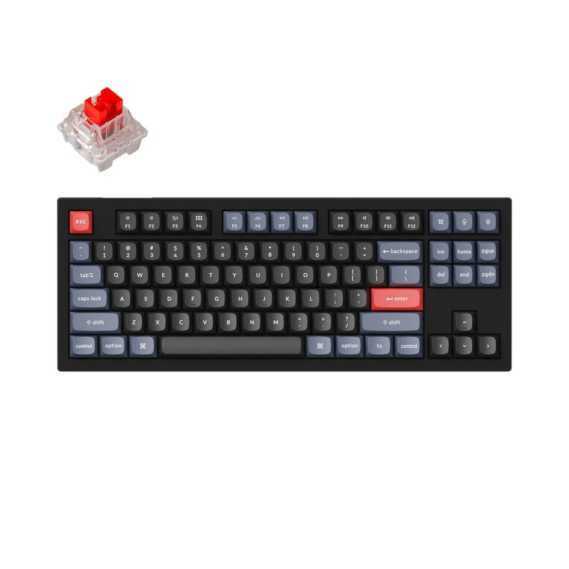 Keychron V3 QMK Custom Mechanical Keyboard - Type:Fully Assembled - Color:Carbon Black (Non-transparent) - Switches:Keychron K Pro Red