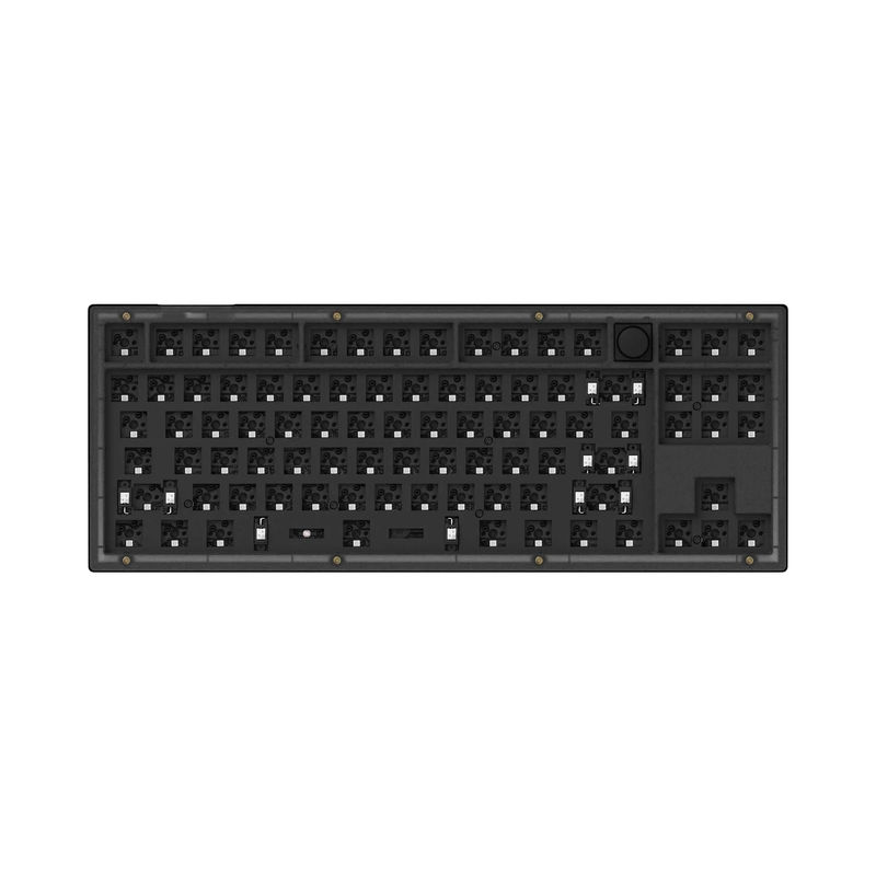 Keychron V3 QMK Custom Mechanical Keyboard - Type:Barebone Knob - Color:Frosted Black (Translucent) - Switches:Barebone