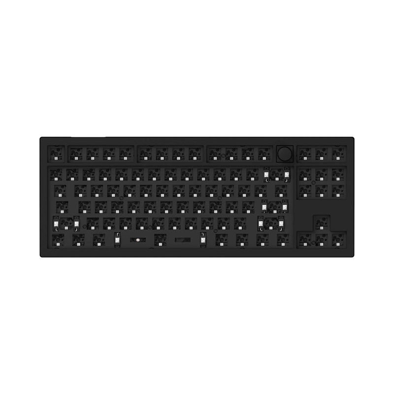 Keychron V3 QMK Custom Mechanical Keyboard - Type:Barebone Knob - Color:Carbon Black (Non-transparent) - Switches:Barebone