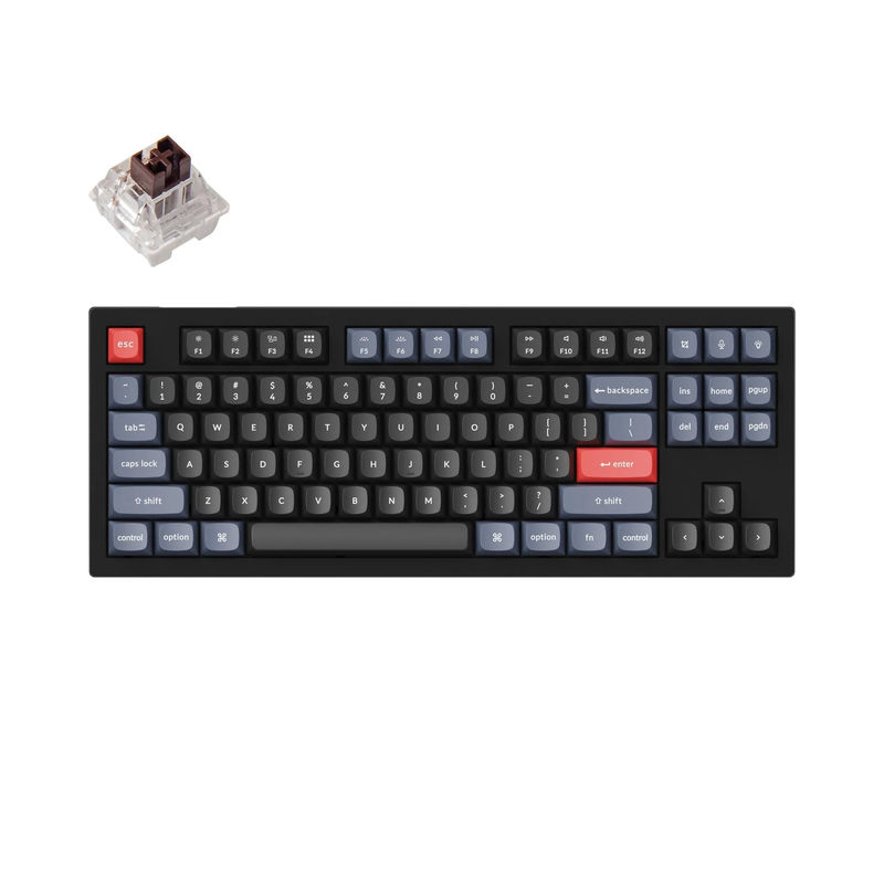 Keychron V3 QMK Custom Mechanical Keyboard - Type:Fully Assembled - Color:Carbon Black (Non-transparent) - Switches:Keychron K Pro Brown