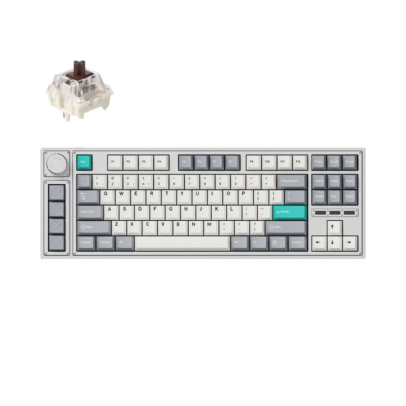 Lemokey L3 QMK/VIA Wireless Custom Mechanical Keyboard - Type:Fully Assembled Knob - Color:Space Silver - Switches:Gateron Jupiter Brown