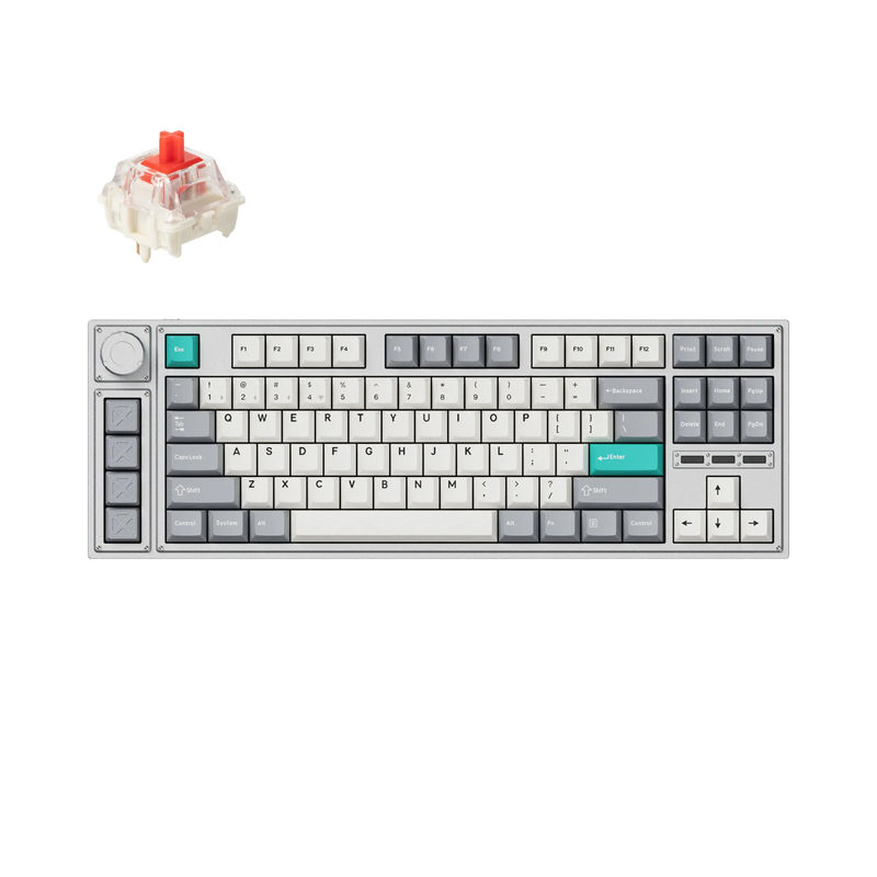 Lemokey L3 QMK/VIA Wireless Custom Mechanical Keyboard - Type:Fully Assembled Knob - Color:Space Silver - Switches:Gateron Jupiter Red