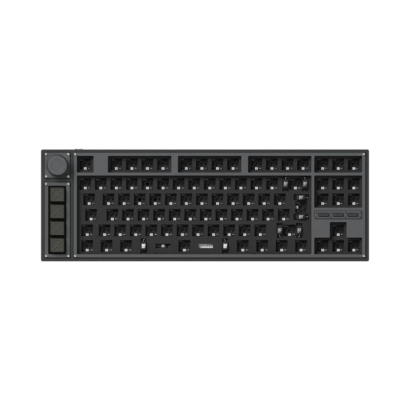Lemokey L3 QMK/VIA Wireless Custom Mechanical Keyboard ISO Layout Collection - Type:Barebone Knob ISO - Layout Version:Barebone Knob (Carbon Black) - Switches:Barebone