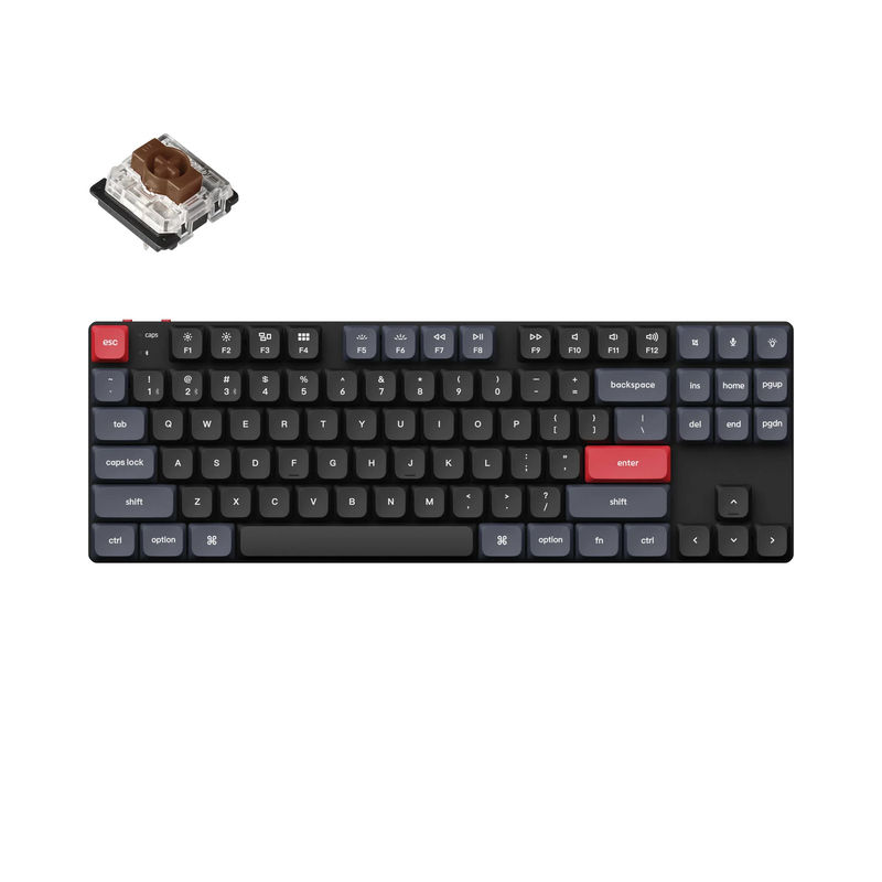 Keychron K1 Pro QMK/VIA Wireless Custom Mechanical Keyboard - Version:RGB Backlight - Switch Type:Low Profile Gateron Mechanical - Switch Option:Brown