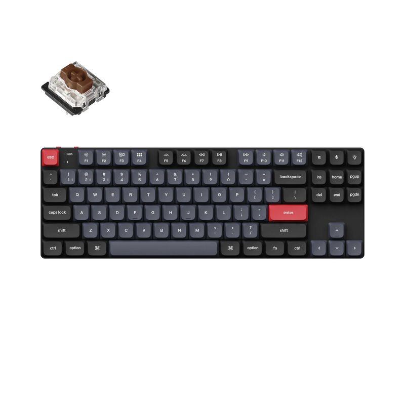 Keychron K1 Pro QMK/VIA Wireless Custom Mechanical Keyboard - Version:RGB Backlight - Switch Type:Low Profile Gateron Mechanical (Hot-Swappable) - Switch Option:Brown