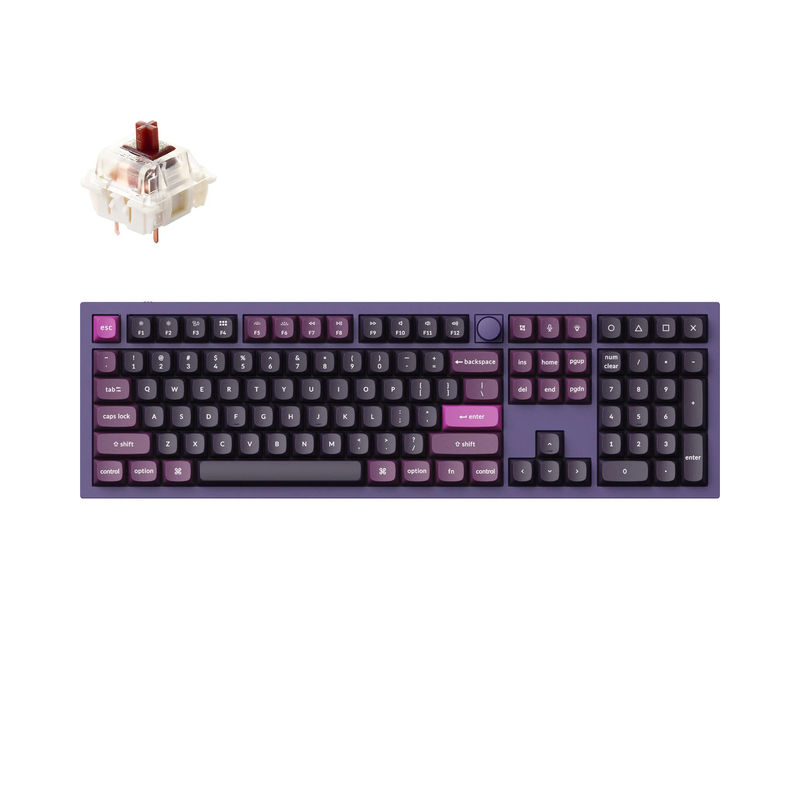 Keychron Q6 QMK Custom Mechanical Keyboard - Type:Fully Assembled Knob (Special Edition) - Color:Purple - Switches:Gateron G Pro Brown